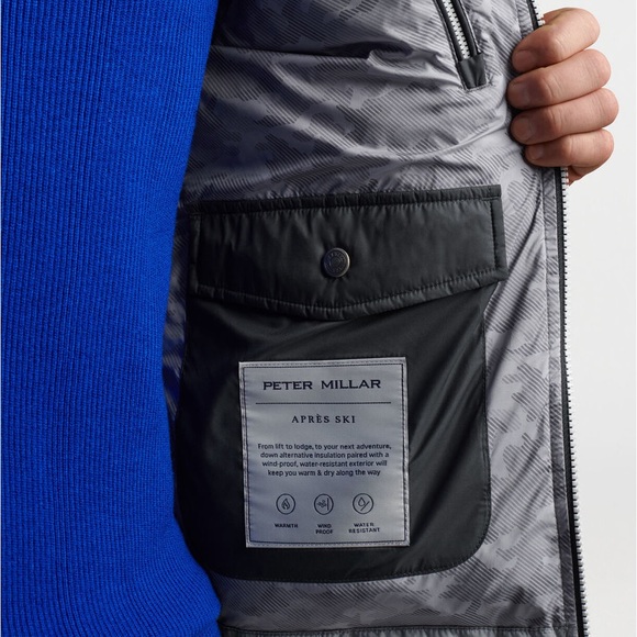 PETER MILLAR Crown Apres Ski Reflective Full Zip Insulated Vest - Picture 3 of 7